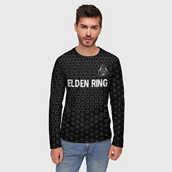 Лонгслив мужской Elden Ring glitch на темном фоне: символ сверху, цвет: 3D-принт — фото 2