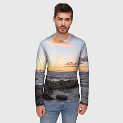 Лонгслив мужской Закат солнца на Финском заливе, цвет: 3D-принт — фото 2