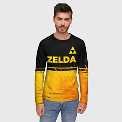 Лонгслив мужской Zelda - gold gradient: символ сверху, цвет: 3D-принт — фото 2