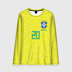 Лонгслив мужской Винисиус Жуниор ЧМ 2022 сборная Бразилии домашняя, цвет: 3D-принт