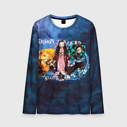 Лонгслив мужской Танджиро Камадо - убийца демонов аниме, цвет: 3D-принт