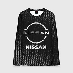 Лонгслив мужской Nissan с потертостями на темном фоне, цвет: 3D-принт