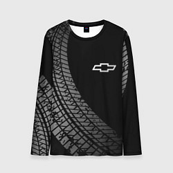 Лонгслив мужской Chevrolet tire tracks, цвет: 3D-принт