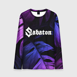 Мужской лонгслив Sabaton neon monstera