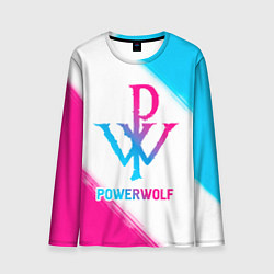 Мужской лонгслив Powerwolf neon gradient style