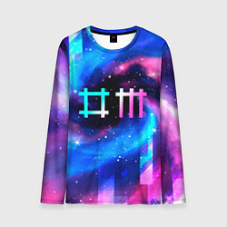 Мужской лонгслив Depeche Mode неоновый космос