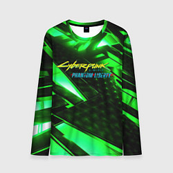 Лонгслив мужской Cyberpunk 2077 phantom liberty neon green, цвет: 3D-принт