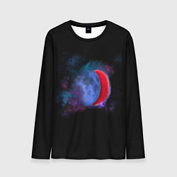 Лонгслив мужской Космический арбуз-луна, цвет: 3D-принт