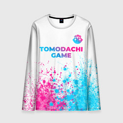 Мужской лонгслив Tomodachi Game neon gradient style: символ сверху