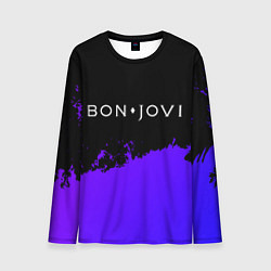 Лонгслив мужской Bon Jovi purple grunge, цвет: 3D-принт