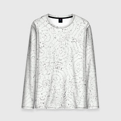 Лонгслив мужской Хаотичная черно-белая рябь - узор Хуф и Ся, цвет: 3D-принт