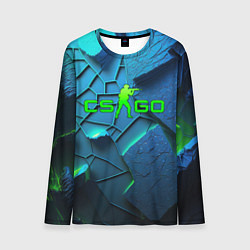 Лонгслив мужской CS GO blue green style, цвет: 3D-принт