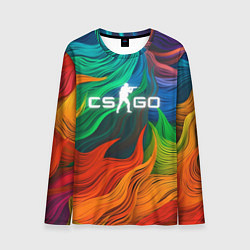 Лонгслив мужской Cs Go Logo Color, цвет: 3D-принт