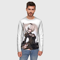 Лонгслив мужской Nier: Automata - 2B TechnoBlade, цвет: 3D-принт — фото 2