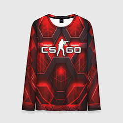 Мужской лонгслив CS GO red space abstract