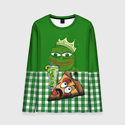 Лонгслив мужской Pepe King with pizza, цвет: 3D-принт