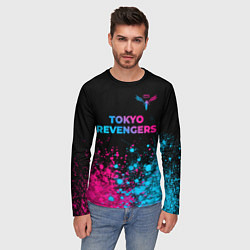 Лонгслив мужской Tokyo Revengers - neon gradient: символ сверху, цвет: 3D-принт — фото 2