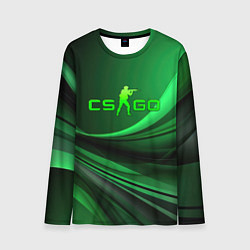 Мужской лонгслив CS GO green abstract