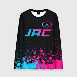 Лонгслив мужской JAC - neon gradient: символ сверху, цвет: 3D-принт