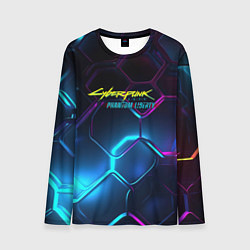 Мужской лонгслив Neon cyberpunk logo