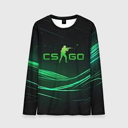 Мужской лонгслив CS GO green logo