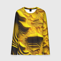 Лонгслив мужской Желтая объемная текстура, цвет: 3D-принт