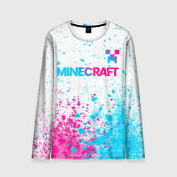 Лонгслив мужской Minecraft neon gradient style: символ сверху, цвет: 3D-принт
