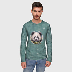 Лонгслив мужской Милая мордочка панды с бамбуком, цвет: 3D-принт — фото 2
