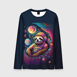 Лонгслив мужской Космический ленивец космический, цвет: 3D-принт
