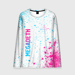 Лонгслив мужской Megadeth neon gradient style: надпись, символ, цвет: 3D-принт