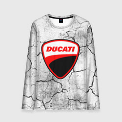 Лонгслив мужской Ducati - потресканная земля, цвет: 3D-принт