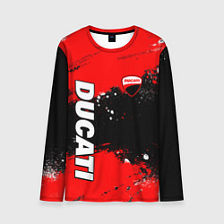 Мужской лонгслив Ducati - красная униформа с красками