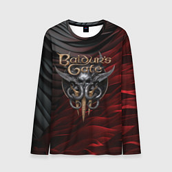 Лонгслив мужской Baldurs Gate 3 logo dark red black, цвет: 3D-принт
