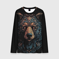 Лонгслив мужской Медведь из узоров, цвет: 3D-принт