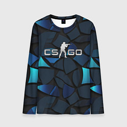 Мужской лонгслив CS GO blue black elements