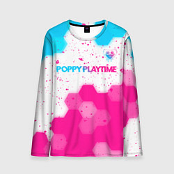 Лонгслив мужской Poppy Playtime neon gradient style: символ сверху, цвет: 3D-принт