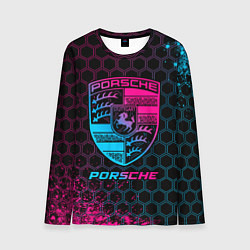 Лонгслив мужской Porsche - neon gradient, цвет: 3D-принт