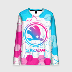 Мужской лонгслив Skoda neon gradient style