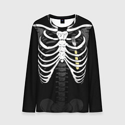 Лонгслив мужской Скелет: ребра с вилкой, цвет: 3D-принт