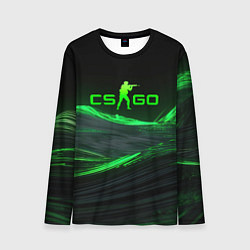 Мужской лонгслив CSGO neon green logo