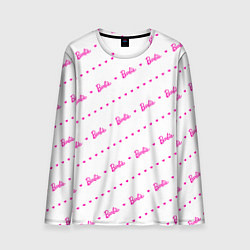 Лонгслив мужской Барби паттерн - логотип и сердечки, цвет: 3D-принт