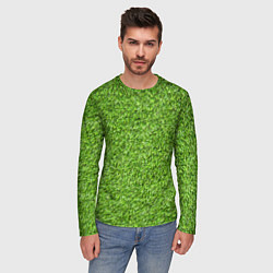 Лонгслив мужской Зелёный газон, цвет: 3D-принт — фото 2