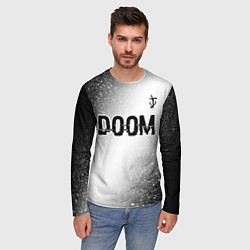 Лонгслив мужской Doom glitch на светлом фоне: символ сверху, цвет: 3D-принт — фото 2