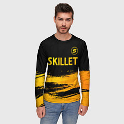 Лонгслив мужской Skillet - gold gradient: символ сверху, цвет: 3D-принт — фото 2