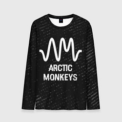 Лонгслив мужской Arctic Monkeys glitch на темном фоне, цвет: 3D-принт