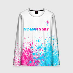 Лонгслив мужской No Mans Sky neon gradient style: символ сверху, цвет: 3D-принт