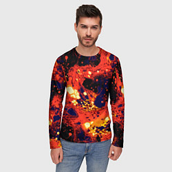 Лонгслив мужской Огненная вулканическая лава, цвет: 3D-принт — фото 2