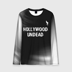 Лонгслив мужской Hollywood Undead glitch на темном фоне посередине, цвет: 3D-принт