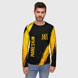 Лонгслив мужской Maneskin - gold gradient вертикально, цвет: 3D-принт — фото 2