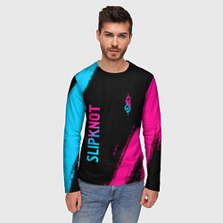 Лонгслив мужской Slipknot - neon gradient вертикально, цвет: 3D-принт — фото 2